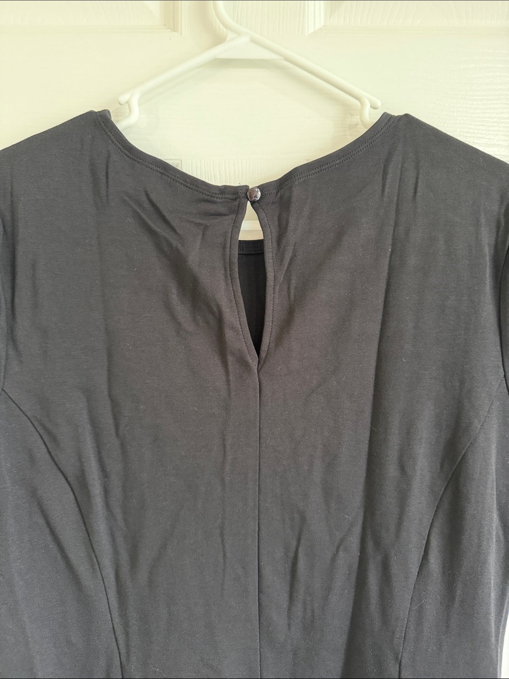 NWT New York & Company Black Mini Dress with White and Pink Hem Stripes - Picture 8 of 9